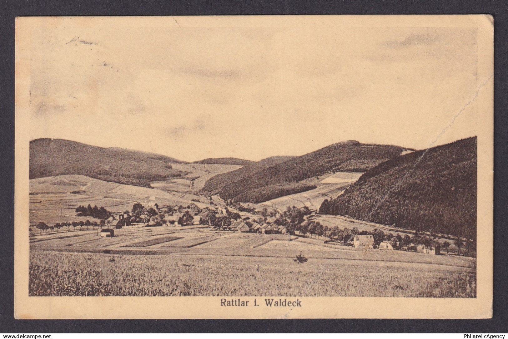 Germany postcard Rattlar Waldeck Hesse village panorama