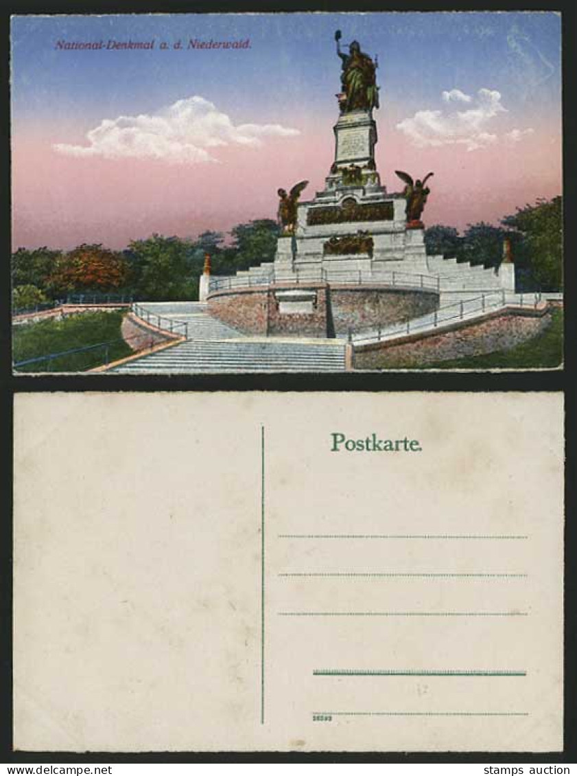 Germany Ruedesheim Old Postcard - NIEDERWALD MEMORIAL