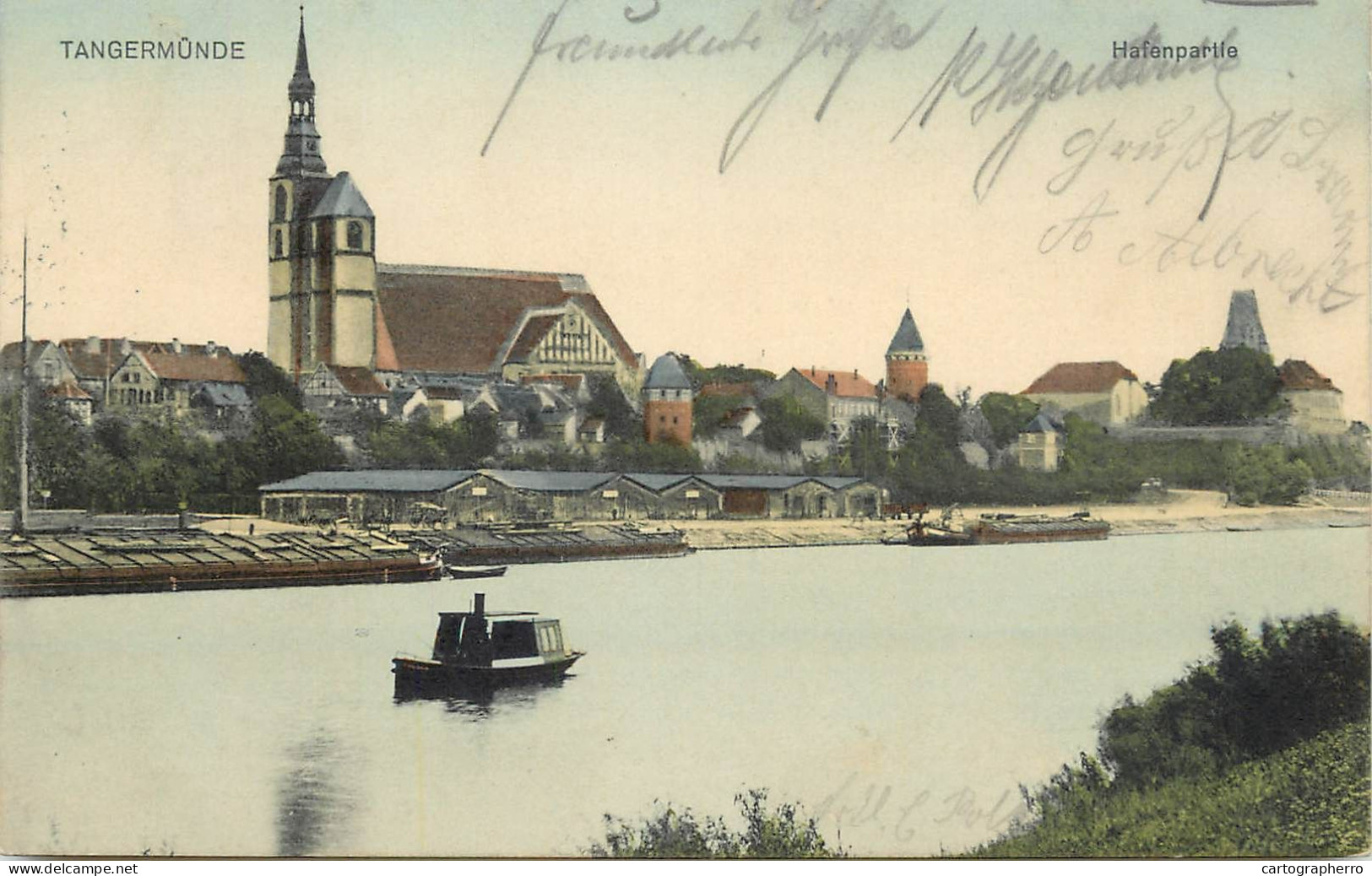 Germany Tangermunde river boat