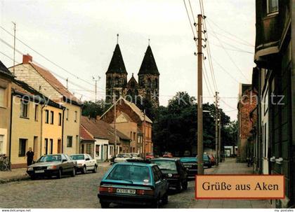 Aken Elbe Meisterstrasse und Nikolaikirche