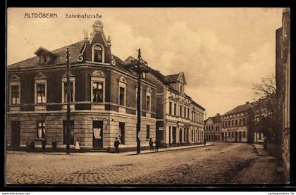 AK Altdöbern, Bahnhofstrasse mit Geschäften