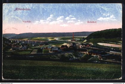 AK Altenbeken, Viadukt, Bahnhof und Umgebung