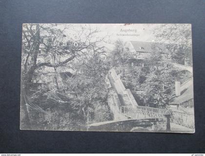 AK Altdeutschland 1912 Augsburg Schwedenstiege. Verlag A. Spanier, Augsburg!