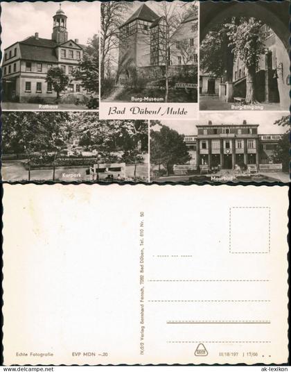 Ansichtskarte Bad Düben Mehrbild: Rathaus, Moorbad 1966