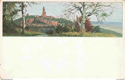 Kyffhaeuser Panorama Blick zum Kyffhaeuser Denkmal Wandgemaelde in Offiziersmess