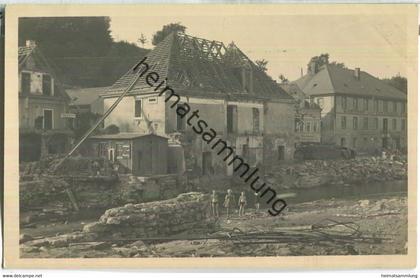 Berggiesshübel nach der Hochwasserkatastrophe Juli 1927 - Bäckerei Wilhelm Schelle - Gasthaus zum Goldenen Stern