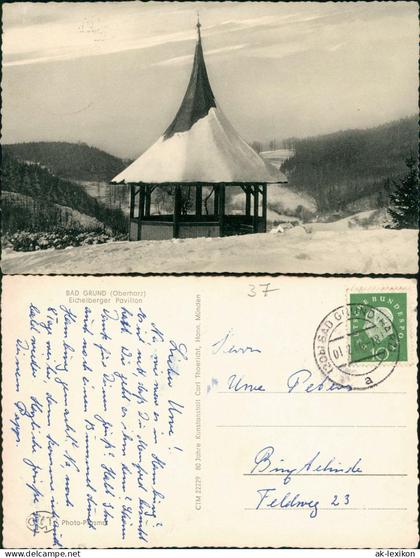 Ansichtskarte Bad Grund (Harz) Eichelberger Pavillon 1958