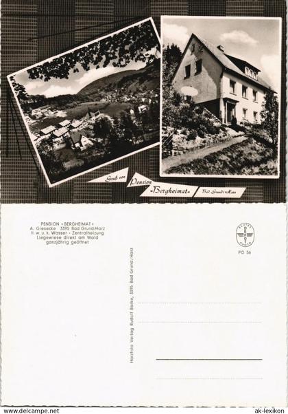 Ansichtskarte Bad Grund (Harz) Pension Bergheimat 1956 #