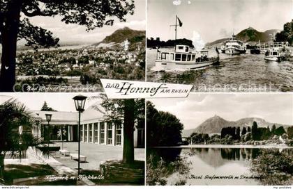 Bad Honnef Panorama Drachenfels Rheinpartie mit Drachenfels Kurpark Trinkhalle I