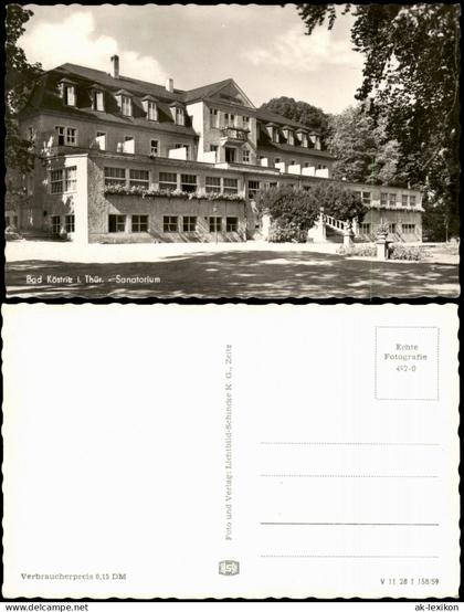 Ansichtskarte Bad Köstritz Sanatorium 1959