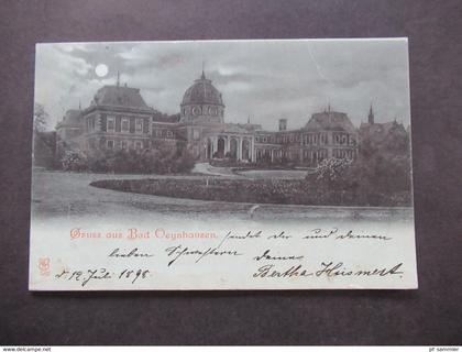 Deutsches Reich 1898 AK Gruss aus Bad Oeynhausen Stempel Oeynhausen (Bad) Mondscheinkarte