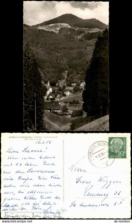 Ansichtskarte Bad Rippoldsau-Schapbach Ortspartie - Fotokarte 1956
