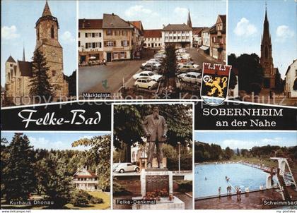 Sobernheim Bad an der Nahe Marktplatz Kurhaus Felke-Denkmal
