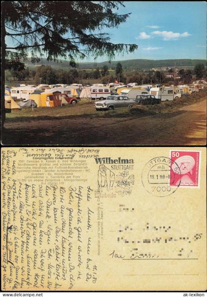 Bad Zwesten-Bad Wildungen Campingplatz Kellerwald Wohnwagen Autos 1980