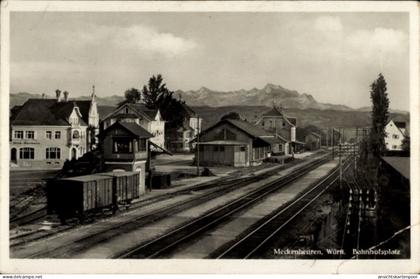 CPA Meckenbeuren in Oberschwaben Württemberg, Bahnhofsplatz