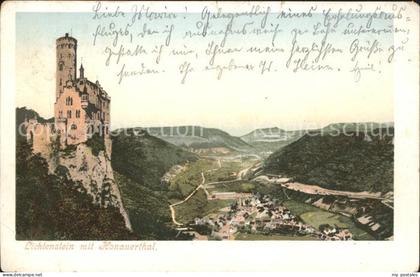Lichtenstein Wuerttemberg Schloss Lichtenstein mit Honauerthal