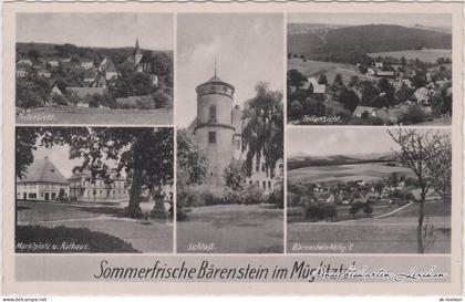 Bärenstein-Altenberg (Erzgebirge) 5 Bild: Teilansichten, Schloss und Markt 1936