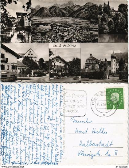 Ansichtskarte Bad Aibling Mehrbildkarte mit 6 Ortsansichten 1959