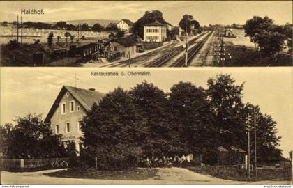 CPA Maxhütte Haidhof in der Oberpfalz, Bahnhof, Gleisseite, Restauration