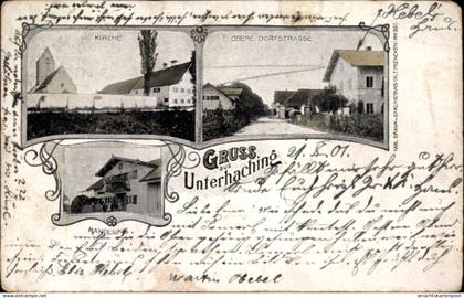 CPA Unterhaching in Oberbayern, Handlung, Obere Dorfstraße, Kirche