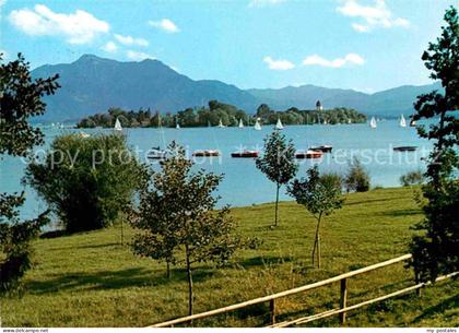 Fraueninsel Chiemsee mit Hochgern Chiemgauer Alpen