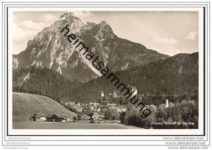 Füssen - Schloss mit Säuling - Foto-AK
