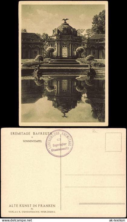 Ansichtskarte Bayreuth EREMITAGE BAYREUTH SONNENTEMPEL 1950