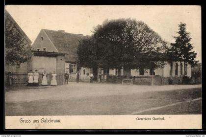 AK Beelitz-Salzbrunn, Gasthof Geserich mit Strassenpartie