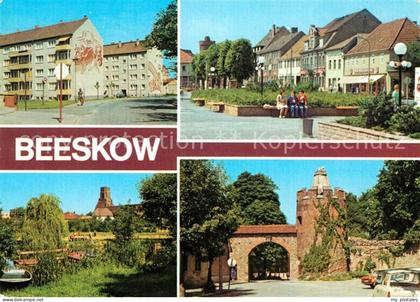 Beeskow Poststrasse Ernst Thaelmann Platz Kleine Spree Stadtmauer Pulverturm