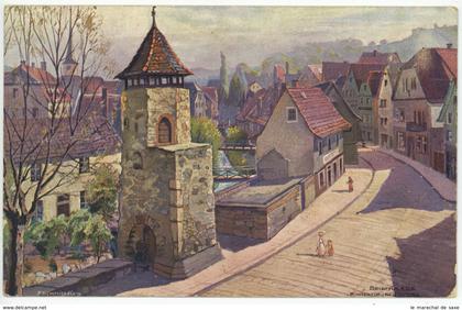 Ansichtskarte BENSHEIM Bergstraße 1914 nach Mainz Link