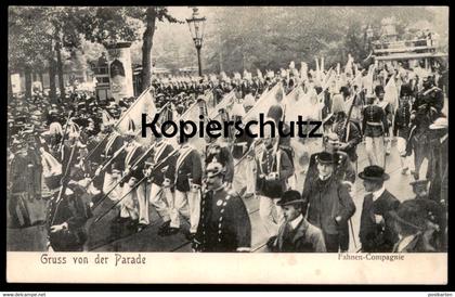 ALTE POSTKARTE BERLIN GRUSS VON DER PARADE FAHNEN-COMPAGNIE Militär military Soldaten postcard Ansichtskarte AK cpa