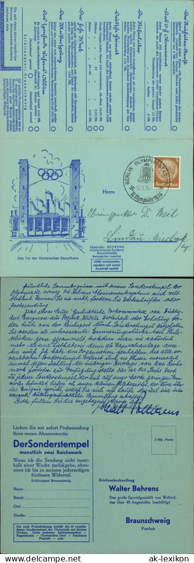 Ansichtskarte Berlin Bestellkarte - Olympia Kampfbahn 1936
