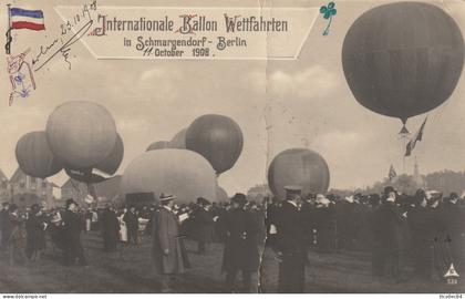 Carte photo-GERMANY-BERLIN-11 october 1908-Internationale ballon Wettfahrten in Schmargendorf