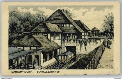 Dahlem Berlin Dahlem Kuenstlerkarte KuenstlerJ. Pluntky Schnellbahnhof x