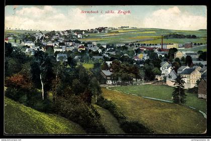 AK Bernsbach i. sächs. Erzgeb., Ortsansicht aus der Vogelschau