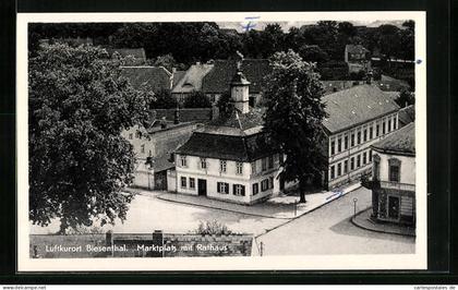 AK Biesenthal, Marktplatz mit Rathaus