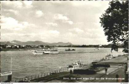 Bonn Rhein Bonn Promenade ungelaufen ca. 1955