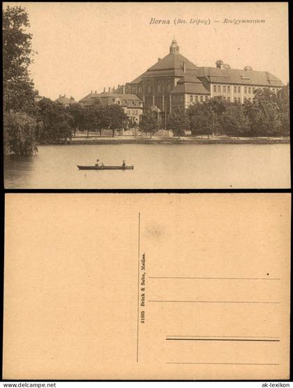 Ansichtskarte Borna Partie am Realgymnasium 1920