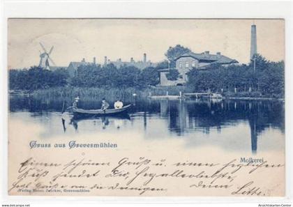 39005447 - Gruss aus Grevesmuehlen mit Molkerei gelaufen 1900. Leichter Stempeldurchdruck. Leicht stockfleckig, sonst g