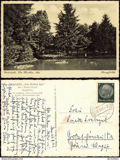 Ansichtskarte Hohen Neuendorf Gaststätte am Hertha-See Bergfelde 1941