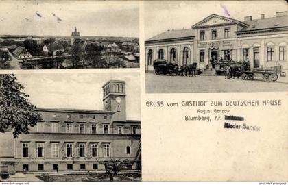 CPA Blumberg Ahrensfelde bei Berlin, Gasthof zum Deutschen Hause, Inh. August Genzow, Panorama