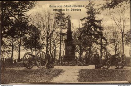 CPA Dennewitz Niedergörsdorf in Brandenburg, Schlachtendenkmal, Kanonen