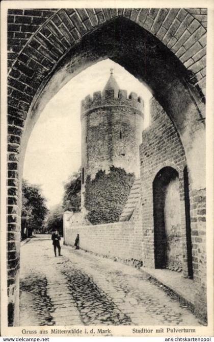 CPA Mittenwalde in der Mark, Stadttor, Pulverturm
