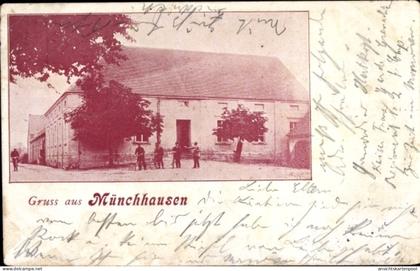 CPA Münchhausen Sonnewalde in der Niederlausitz, Straßenpartie