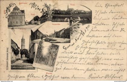 CPA Niemegk in Brandenburg, Kirche, Post, Groß-Straße