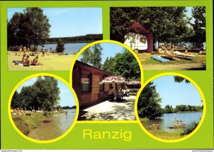 CPA Ranzig Tauche Brandenburg, Strand am Tiefen See, Konsum Gaststätte, Wohnwagen, Ranziger See
