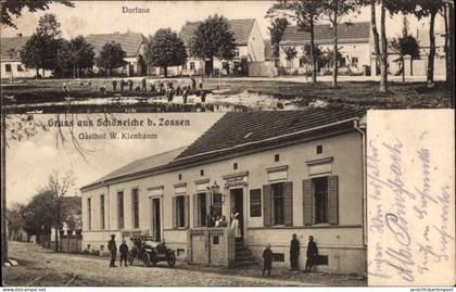 CPA Schöneiche Zossen in Brandenburg, Dorfaue, Gasthof W. Kienbaum