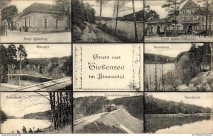 CPA Tiefensee Werneuchen in der Mark, Gamensee, Hotel Waldschlößchen, Mittelsee