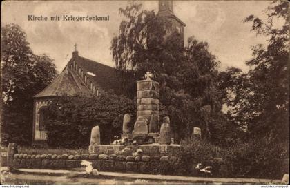 CPA Wustrau Altfriesack Fehrbellin in Brandenburg, Kirche, Kriegerdenkmal