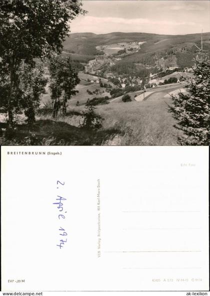Ansichtskarte Breitenbrunn (Erzgebirge) Blick auf den Ort 1973